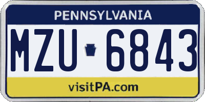 PA license plate MZU6843
