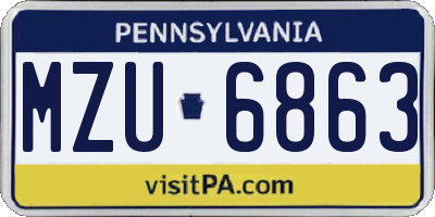 PA license plate MZU6863