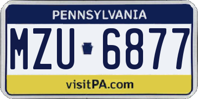 PA license plate MZU6877