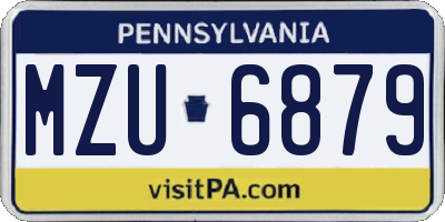 PA license plate MZU6879