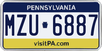 PA license plate MZU6887