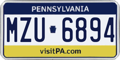 PA license plate MZU6894