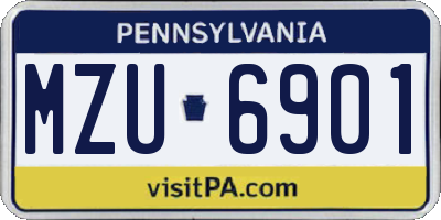 PA license plate MZU6901