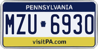 PA license plate MZU6930