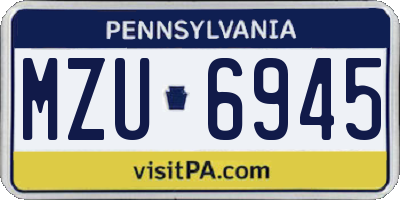 PA license plate MZU6945