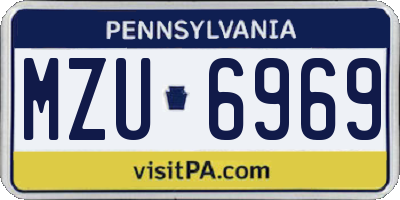 PA license plate MZU6969