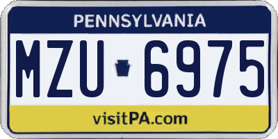 PA license plate MZU6975