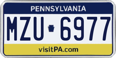 PA license plate MZU6977