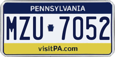 PA license plate MZU7052