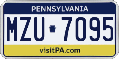 PA license plate MZU7095