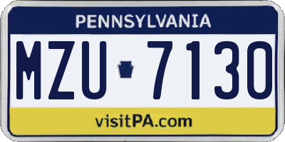 PA license plate MZU7130