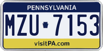 PA license plate MZU7153