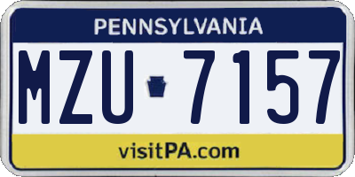 PA license plate MZU7157