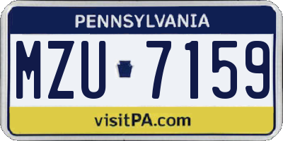 PA license plate MZU7159