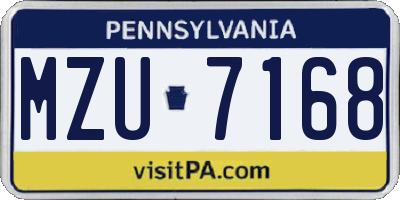 PA license plate MZU7168