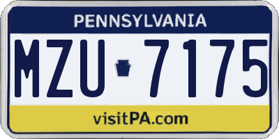 PA license plate MZU7175