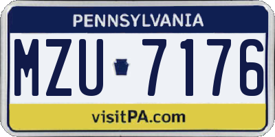 PA license plate MZU7176