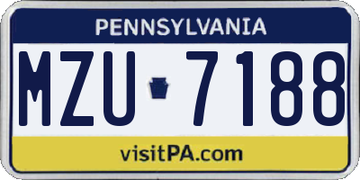 PA license plate MZU7188