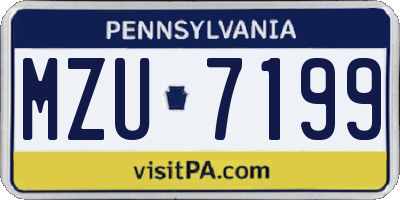 PA license plate MZU7199
