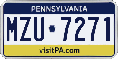PA license plate MZU7271