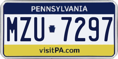 PA license plate MZU7297