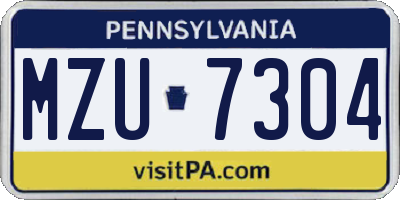 PA license plate MZU7304