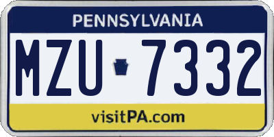 PA license plate MZU7332