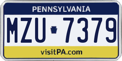 PA license plate MZU7379