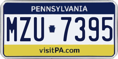 PA license plate MZU7395