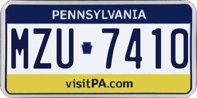 PA license plate MZU7410