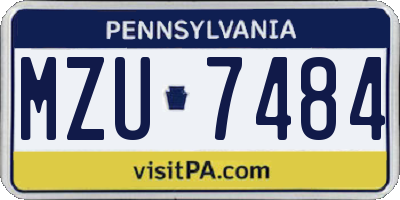 PA license plate MZU7484