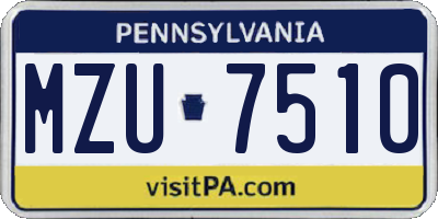 PA license plate MZU7510
