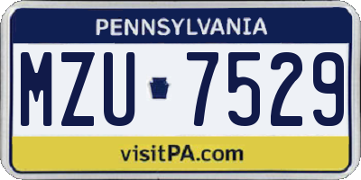 PA license plate MZU7529