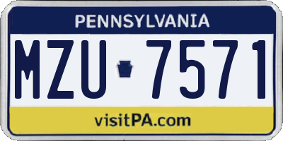 PA license plate MZU7571