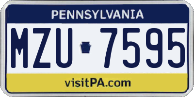 PA license plate MZU7595