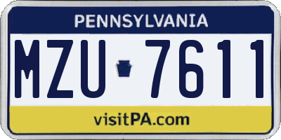 PA license plate MZU7611