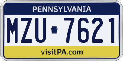 PA license plate MZU7621