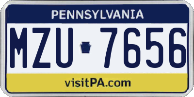 PA license plate MZU7656