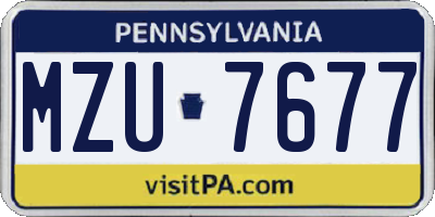 PA license plate MZU7677