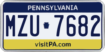 PA license plate MZU7682