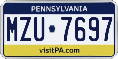 PA license plate MZU7697