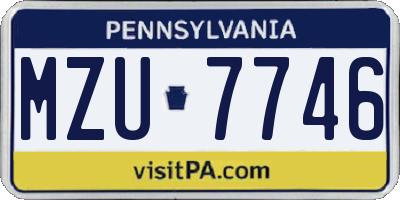 PA license plate MZU7746