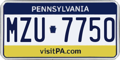 PA license plate MZU7750