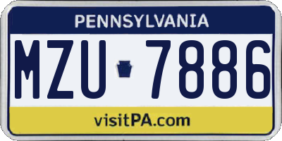 PA license plate MZU7886