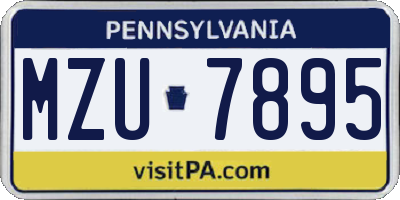PA license plate MZU7895