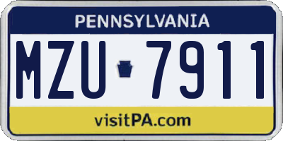 PA license plate MZU7911