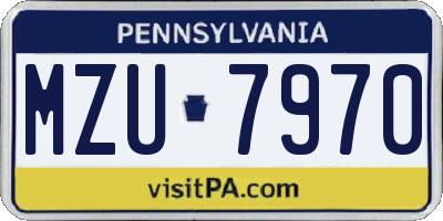 PA license plate MZU7970