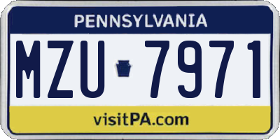PA license plate MZU7971