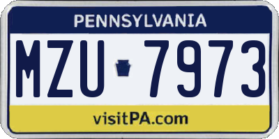 PA license plate MZU7973