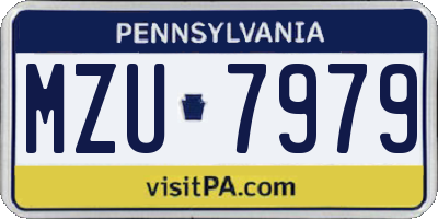 PA license plate MZU7979
